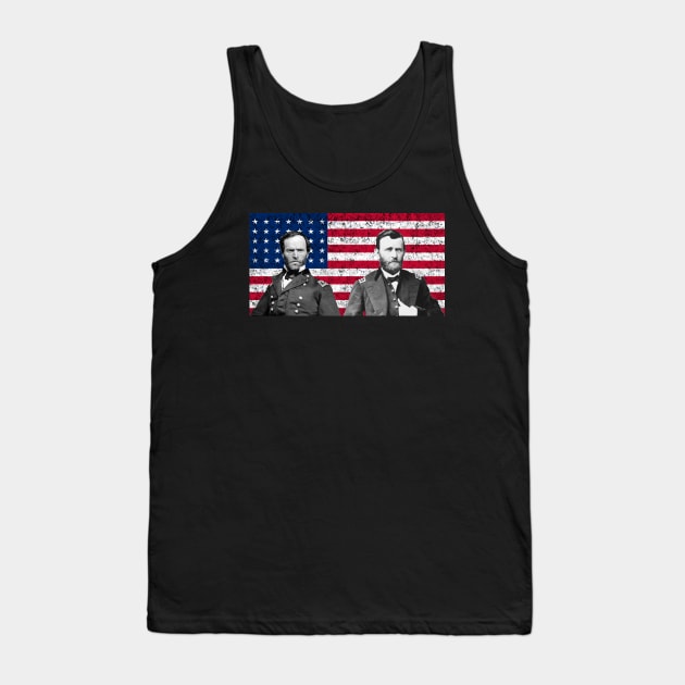 Sherman And Grant - American Flag Tank Top by warishellstore